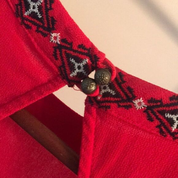 xhilaration Red Embroidered Open Back Dress - XL - Picture 8 of 8